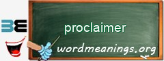 WordMeaning blackboard for proclaimer